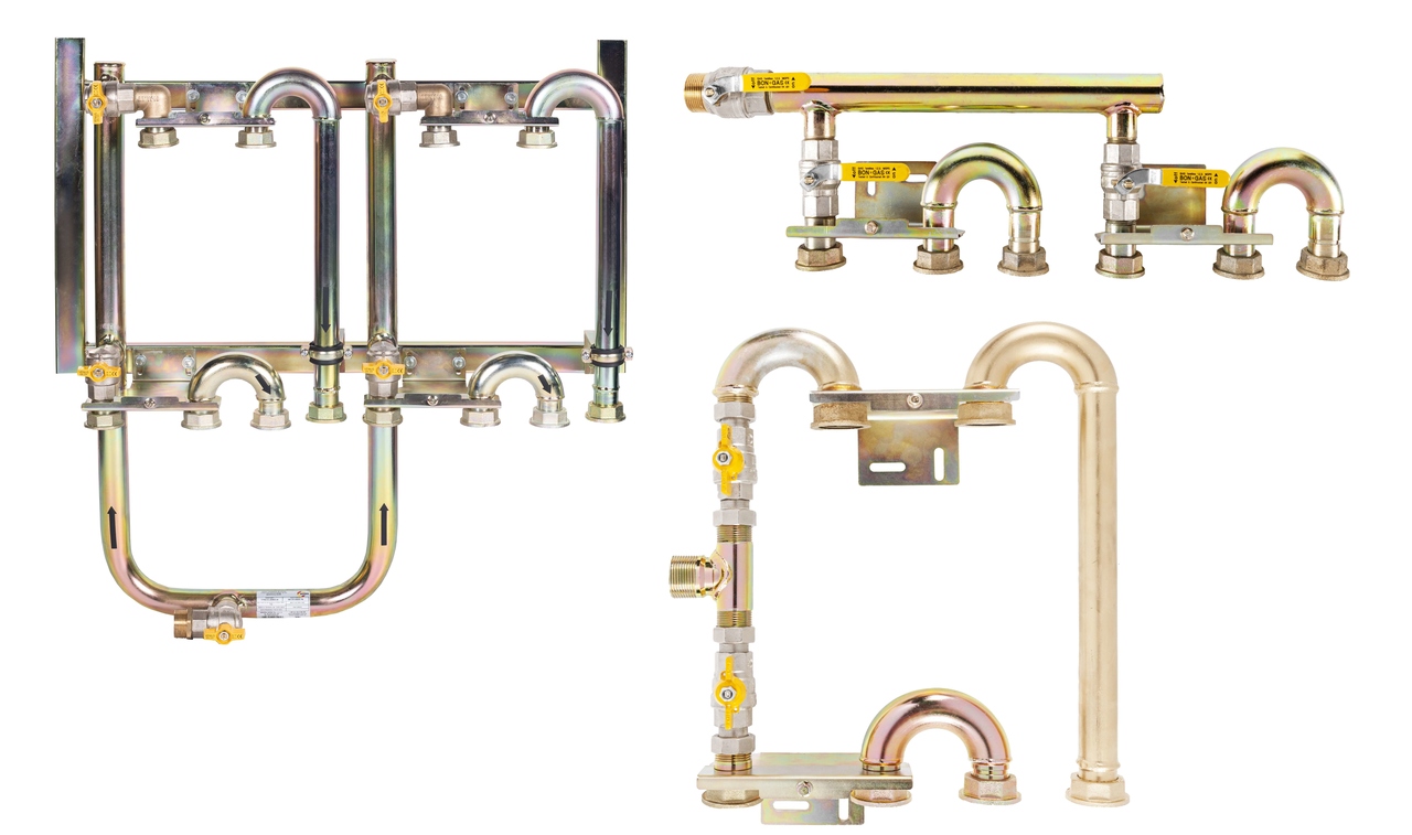 Household gas installation sets for G4 gas meters