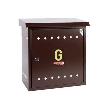 Wall-mounted gas cabinet 450x450x250, slanted roof, brown