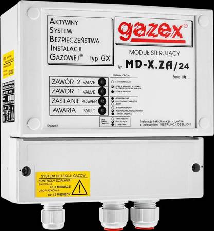 Control module MD-1.ZA24, 1 input, 24V power supply with automatic maintenance (about 1h), 1 output to the valve