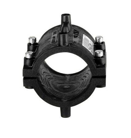 Electrofusion repair coupler PE160, black, closed and reinforced