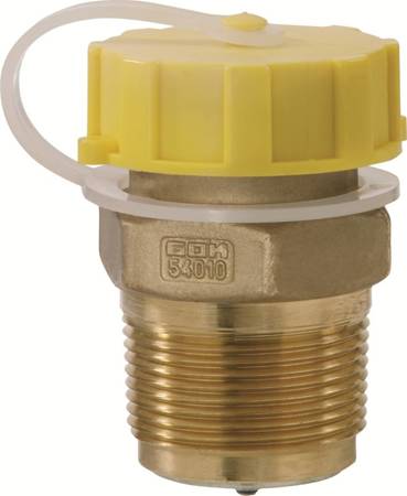 Filler valve type FV with plastic sealing cap, male thread 1 1/4"NPT x male thread 1 3/4"ACME