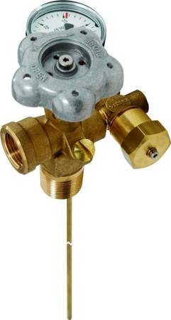Vapour withdrawal valve PS25 with excess flow valve with manometer, dip length 310mm