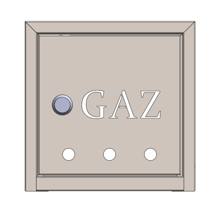 Wall-mounted gas cabinet 250x250x150 stainless steel