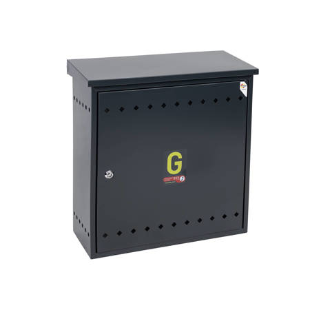 Wall-mounted gas cabinet 600x600x250, metal, slanted roof, anthracite