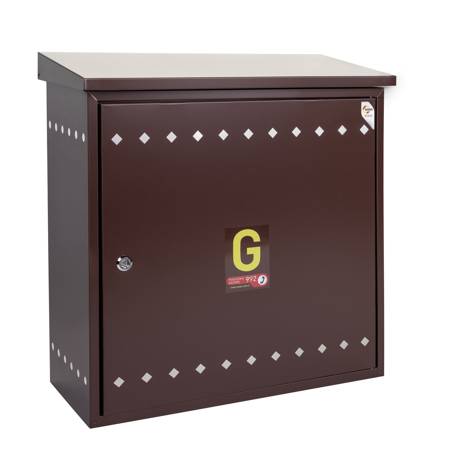 Wall-mounted gas cabinet, 600x600x250, slanted roof, brown
