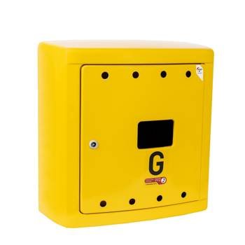 Armoire à gaz autoportante en stratifié - jaune