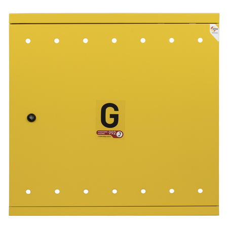 Armoire a gaz encastrable 600x600 en metal - jaune