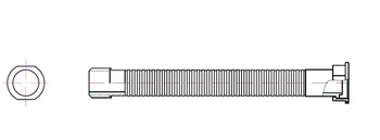 Gas flexible hose L=1000 mm; F/M; 1/2"internal diameter > 9 mm