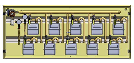 Station de comptage et de reduction de gaz (MRS) pour 5-6 compteurs de gaz