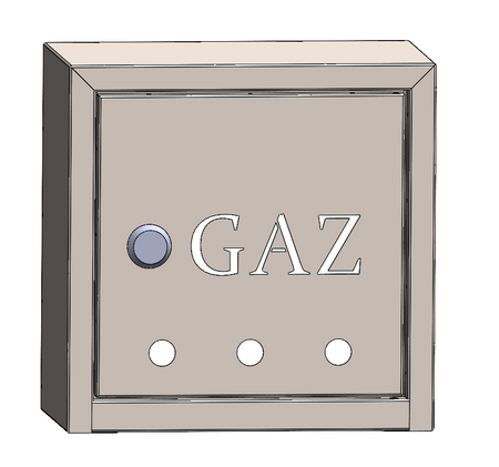 Wall-mounted gas cabinet 250x250x150 stainless steel