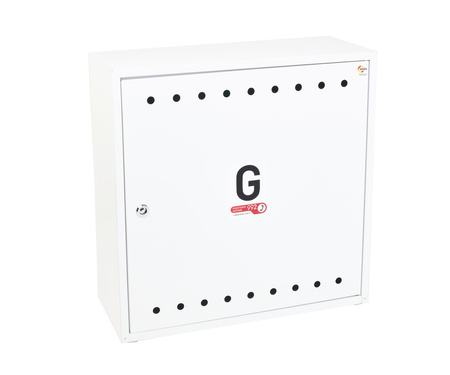 Wall-mounted gas cabinet, 600x600x250, flat roof, white