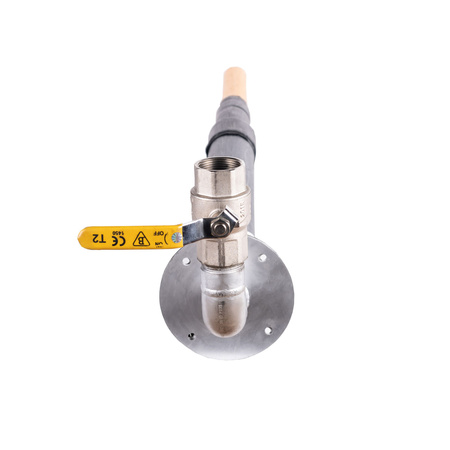 Bent gas entry pipe PE32 x ball valve 1"