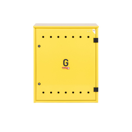 Station de comptage et de regulation de gaz (MRS) pour 2 compteurs de gaz verticaux, armoire en metal, jaune 700x850x250