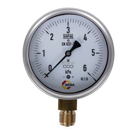 Pressure gauge M100-R-cl.1.6, 0-6kPa