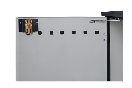 Station de comptage et de reduction de gaz (MRS) pour 2 compteurs de gaz installes horizontalement, metal, anthracite, 1050x700x250