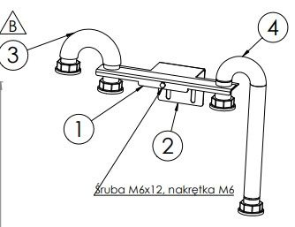 Barre de compteur de gaz G4/G6, tube long avec ecrou libre 1 1/4"