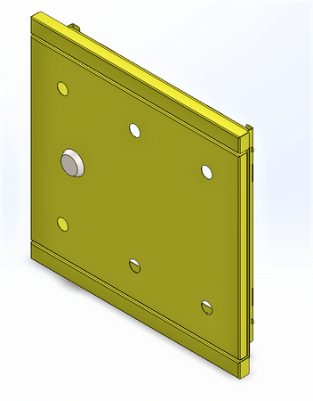 Recessed gas cabinet 250x250 metal - yellow