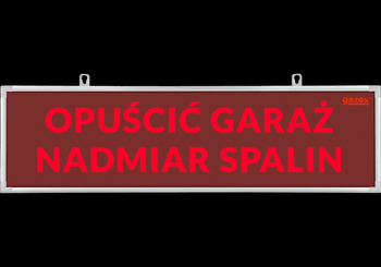 Warning board TP-4.s / H5, "CAUTION! EXCESSIVE EXHAUST FUMES", built-in silent siren, 230V power supply