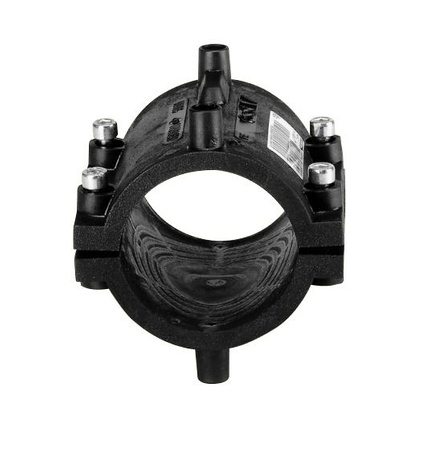 Electrofusion repair coupler PE160, black, closed and reinforced