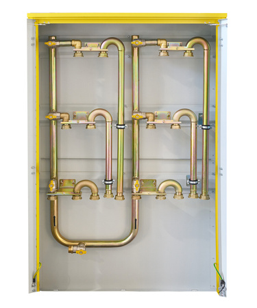 Gas pressure reducing and measuring point (MRS) for 5-6 gas meters