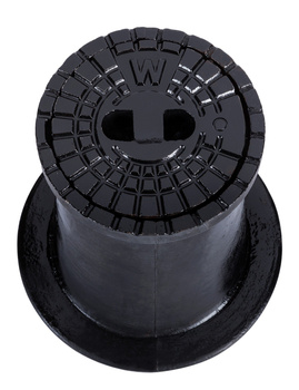 Surface box cast iron, round, WATER