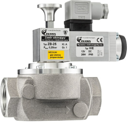 Electromagnetical valve, flange connection, ZB-100/12V