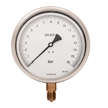 Control pressure gauge M160R, kl. 0,6, 0-16 bar, G1/2"