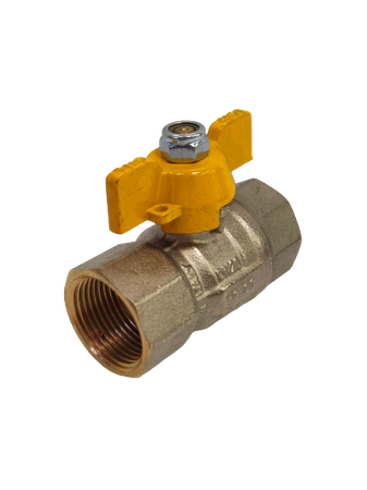 Brass ball valve, f/f 1", T-handle