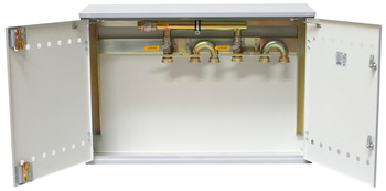 Station de comptage et de reduction de gaz (MRS) pour 2 compteurs de gaz horizontauz, gris 1050x700x250