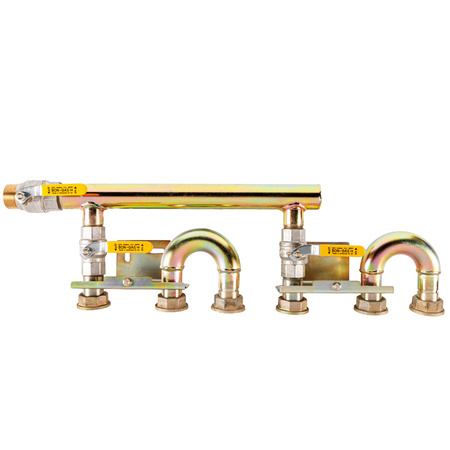 Gas meter bar for 2 gas meters - horizontal