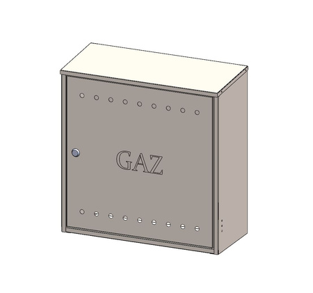 Armoire carree gaz en acier 600x600x250 inox