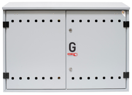 Gas pressure reducing and measuring point (MRS) for 2 horizontally installed gas meters, gray 1050x700x250