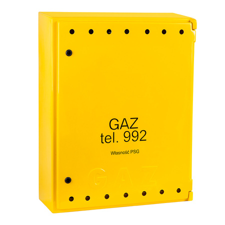 Station de comptage et de reduction de gaz (MRS) pour 2 compteurs de gaz horizontauz, jaune 670 x 870 x 250