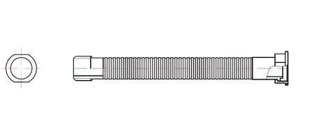 Gas flexible hose L=1000 mm; F/M; 1/2"internal diameter > 9 mm