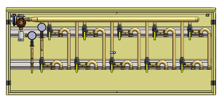 Gas pressure reducing and measuring point (MRS) for 5-6 gas meters