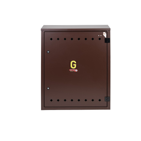 Station de comptage et de regulation de gaz (MRS) pour 2 compteurs de gaz verticaux, armoire en metal, marron 700x850x250