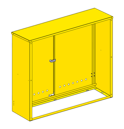 Wall-mounted gas cabinet 900x850x300, anthracite